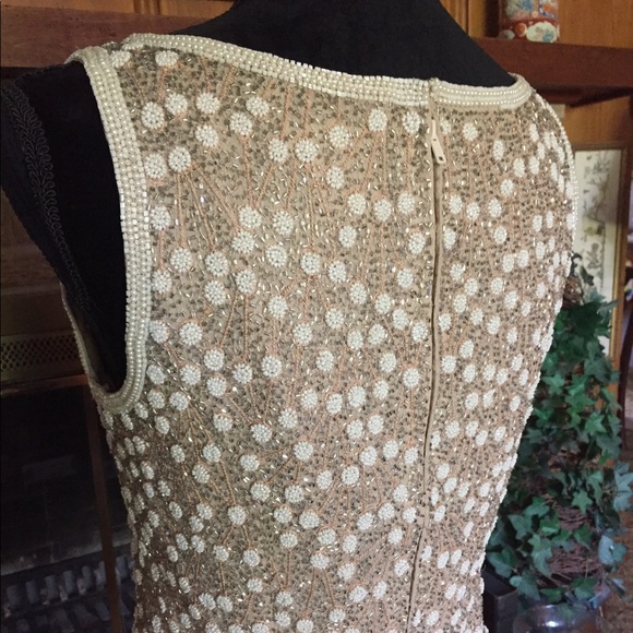 Adrianna Papell Occasions hand beaded tan top - Picture 8 of 8